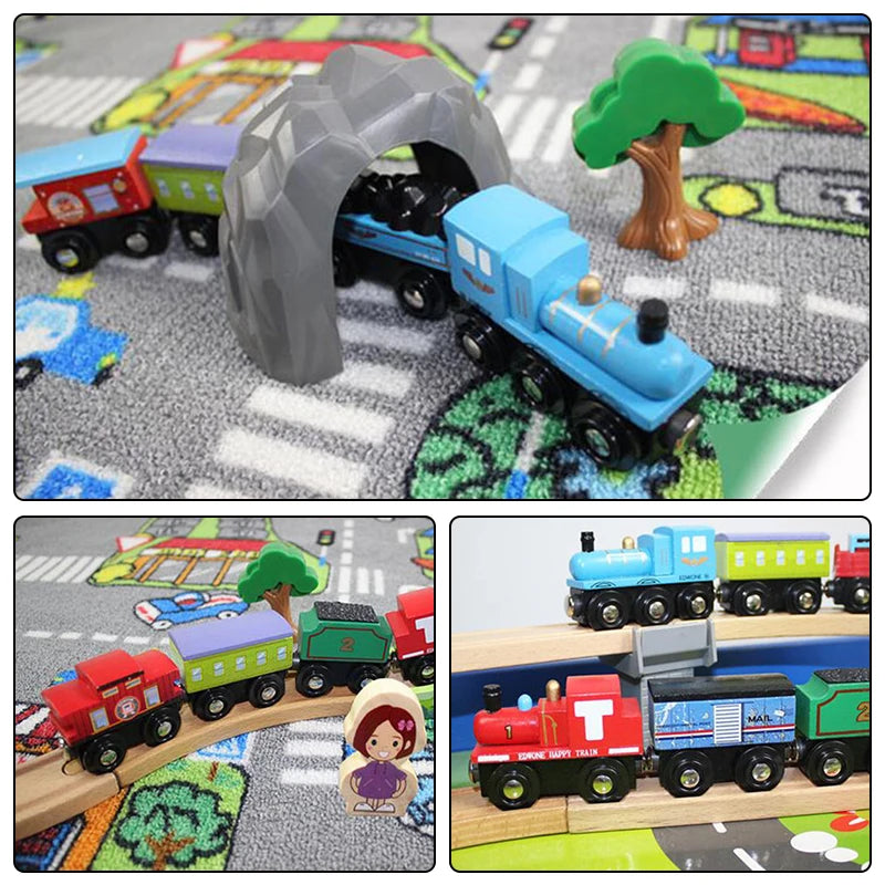 Magnetic Train Toys Wooden Train Accessories Anime James Locomotive Car Railway Vehicles Track Trains Toys Kids Gifts