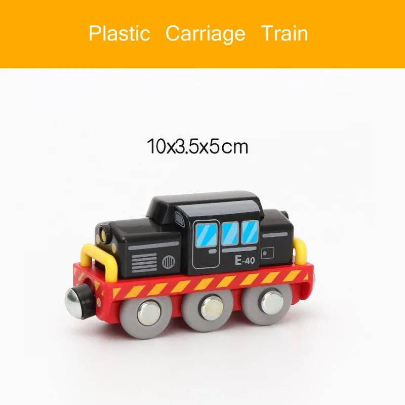 Wooden Track Accessories Magnetic Car Toy Wood Train Railway Scene Car Truck Fit BIRO Track Children'S Educational Toys
