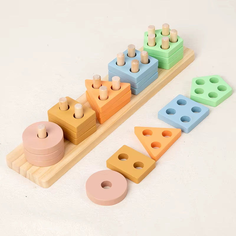 Matching Stacking Building Block Clock Sets 3D Puzzles Board Musical Figure Game Montessori Educational Toys for Kids Boys Girls