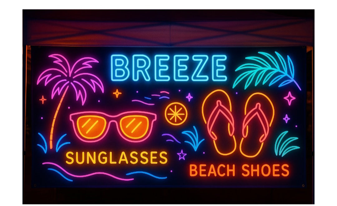Beach shoes and sunglasses