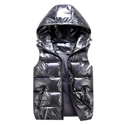 Winter Parent-Child Matching Outfits Shiny Child Waistcoat Cotton Girls Boys Vest Kids Jackets Children Outerwear for 100-185Cm
