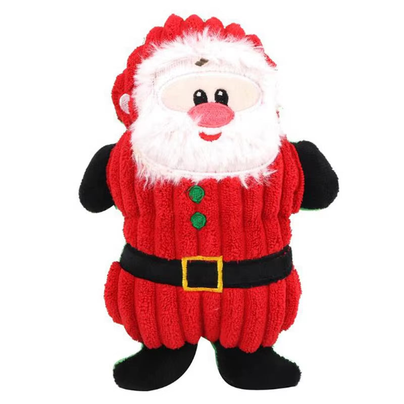 New Arrival Santa Reindeer Gingerbread Man Shape Christmas Pet Interactive & Movement Toy Dog Plush Chew Toys with BB Squeaky