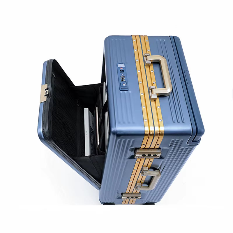 Universal Wheel Aluminum Frame Mount Case Travel Box Business Front Opening Large Capacity Suitcase Dropshipping Trunk Package