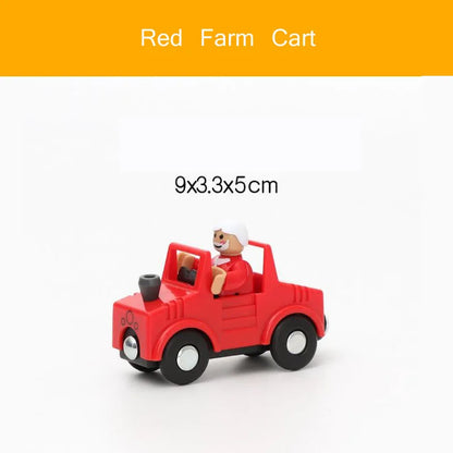 Wooden Track Accessories Magnetic Car Toy Wood Train Railway Scene Car Truck Fit BIRO Track Children'S Educational Toys