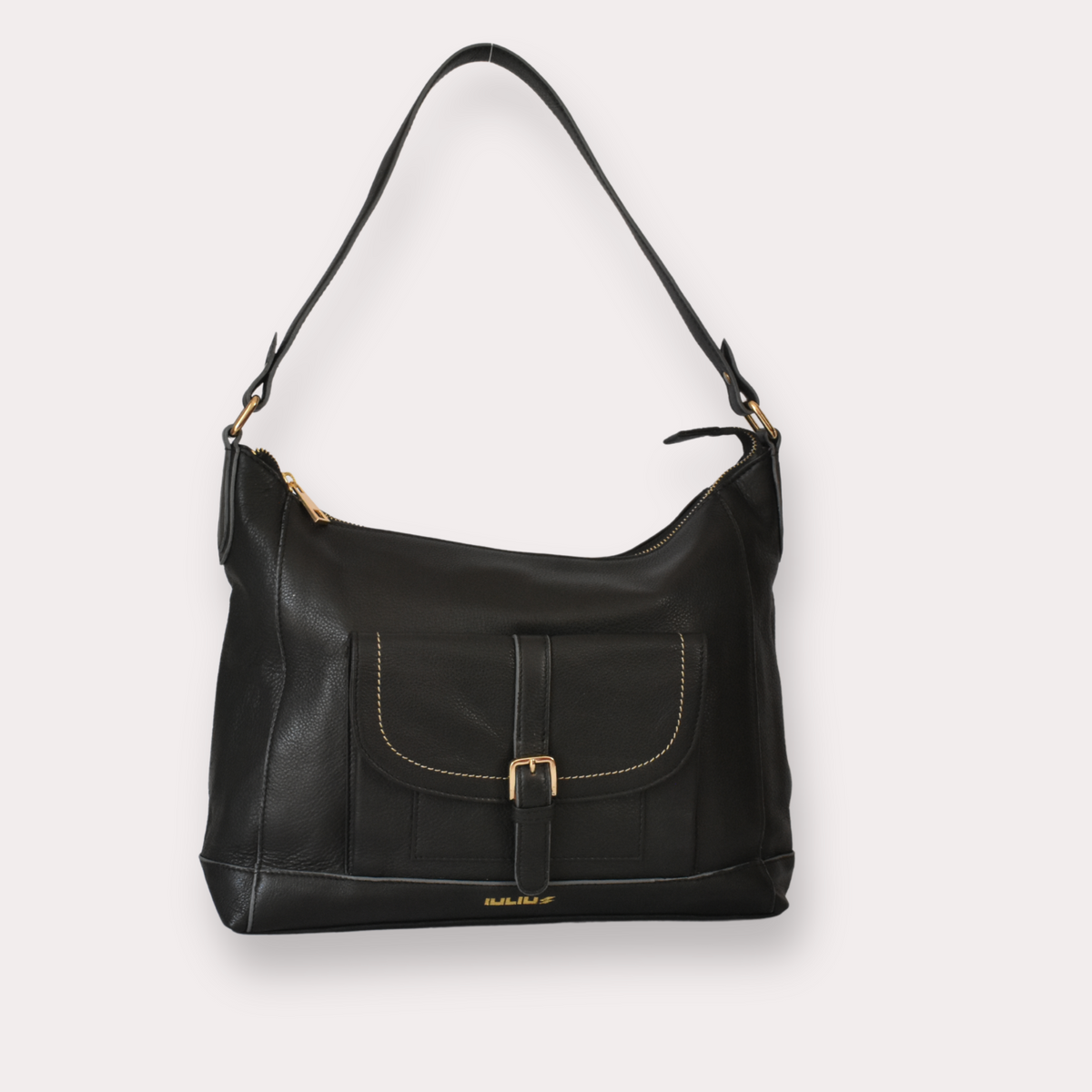 Bolso de Hombro de Cuero Negro – Elegante y Funcional – IULIUS