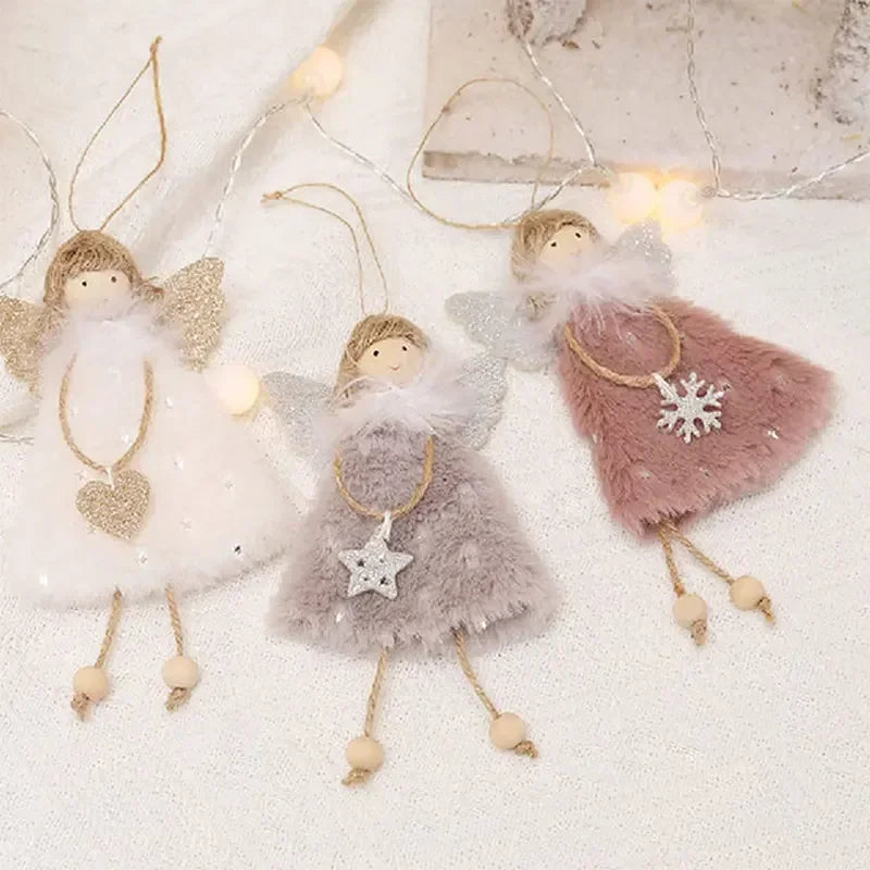 New Year Angel Doll Christmas Tree Hanging Ornaments Decor Christmas Elk Pendants Decoration for Home Navidad 2021 Car Ornament