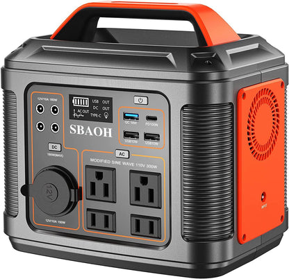Portable Power Station P302,300W 296Wh Backup Lithium Battery,Solar Generator For Home-0