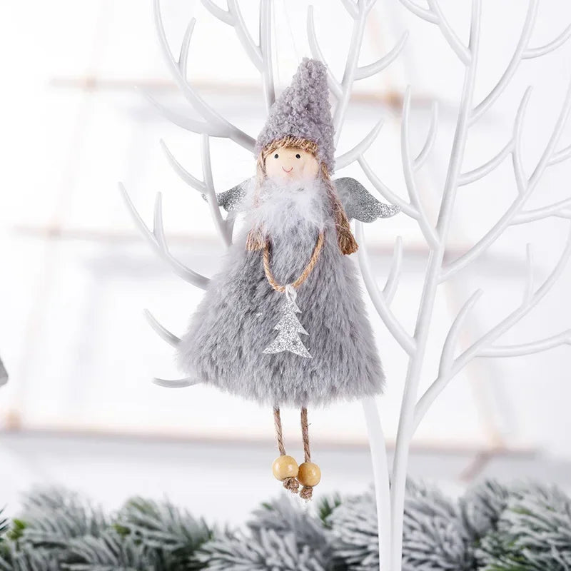 New Year Angel Doll Christmas Tree Hanging Ornaments Decor Christmas Elk Pendants Decoration for Home Navidad 2021 Car Ornament