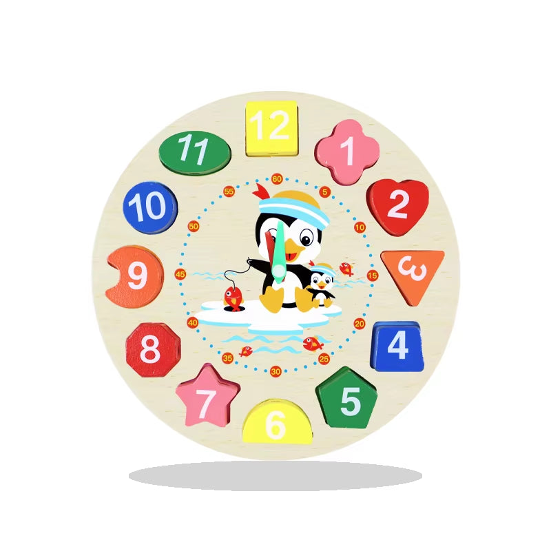 Matching Stacking Building Block Clock Sets 3D Puzzles Board Musical Figure Game Montessori Educational Toys for Kids Boys Girls