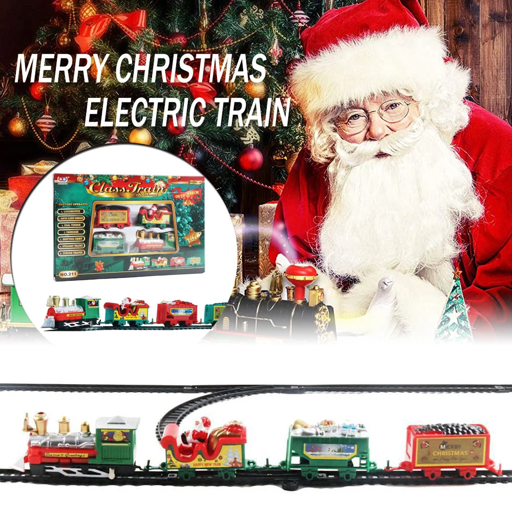 2024 Mini Electric Christmas Train Toy Set Toys for Kids Car Railway Tracks Toy Christmas Ornament Educational Toy for Children