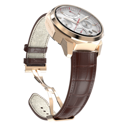 Brown Leather - Rosegold Clasp-1