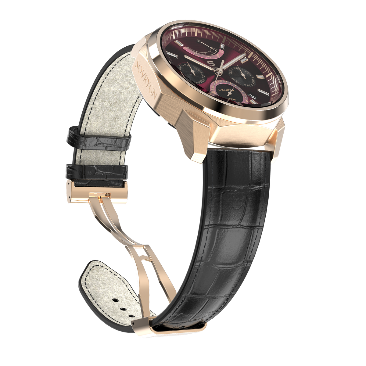 Black Leather - Rosegold Clasp-1