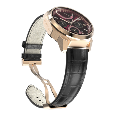Black Leather - Rosegold Clasp