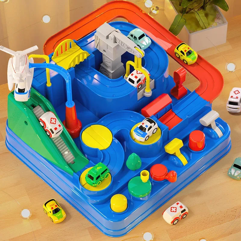 Rail Car Toys for Kids Inertia Cars Track Adventure Game Brain Mechanical Train Interactive Puzzle Toy Children Christmas Gifts