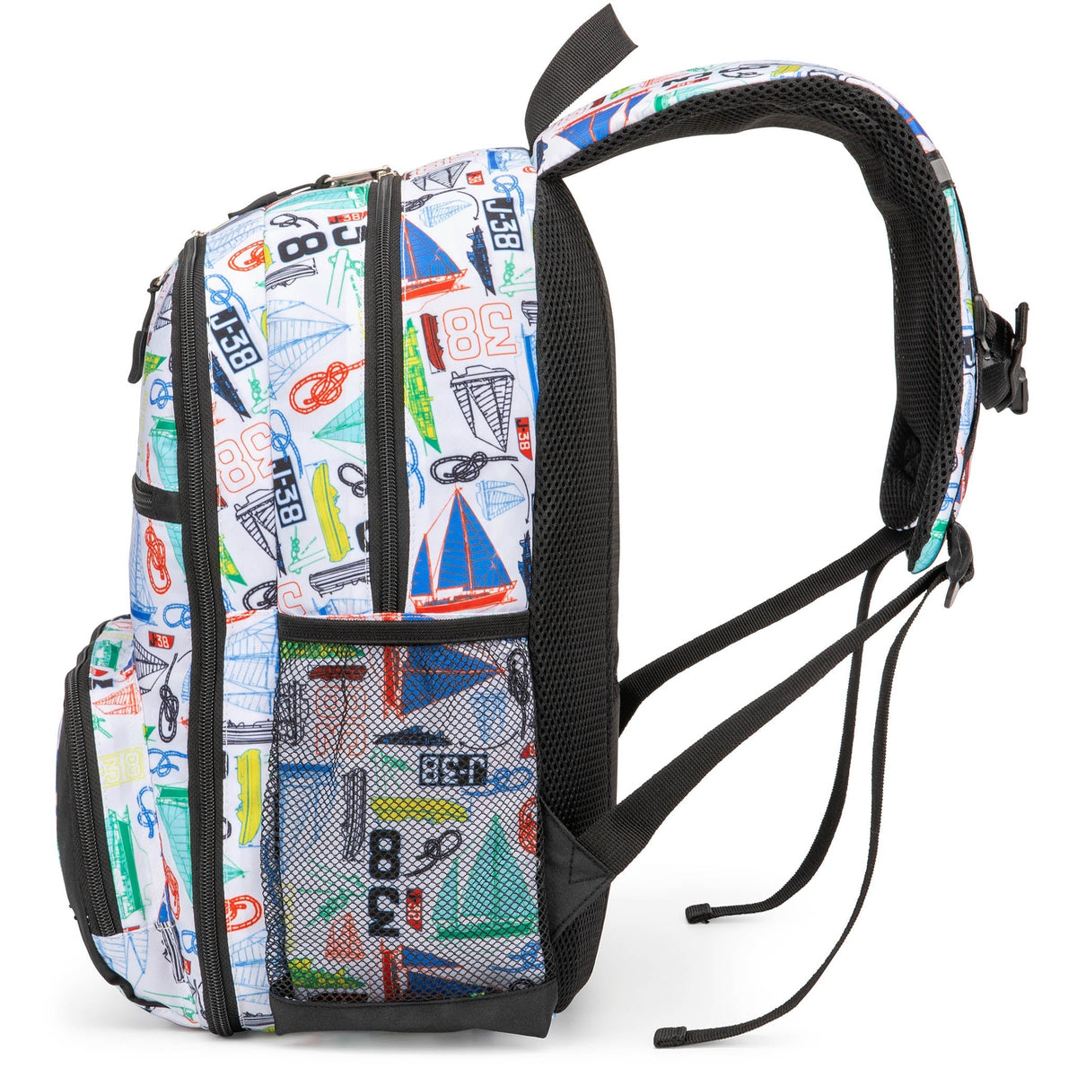 Kids Backpack | 16" Tall | Sailboats
