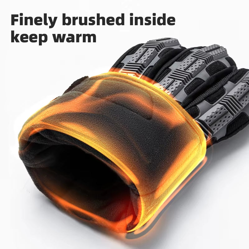 Autumn Winter Motorcycle Gloves Breathable SBR 6Mm Thickened Pad Keep Warm Winter Gloves Men Women Sport Cycling Glove