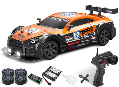 1/16 Scale Electric Sports Racing Remote Control Car 2.4G Wireless Drift RC Car LED Crash and Drop Resistant RC Sport Car