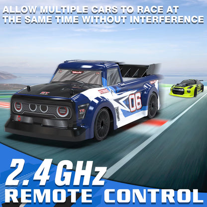 Remote Control Car 1/14 Scale RC Drift Car 2.4Ghz 4WD High Speed Drift Truck Gifts for Adults and Kids Electric Blue 4 Channels