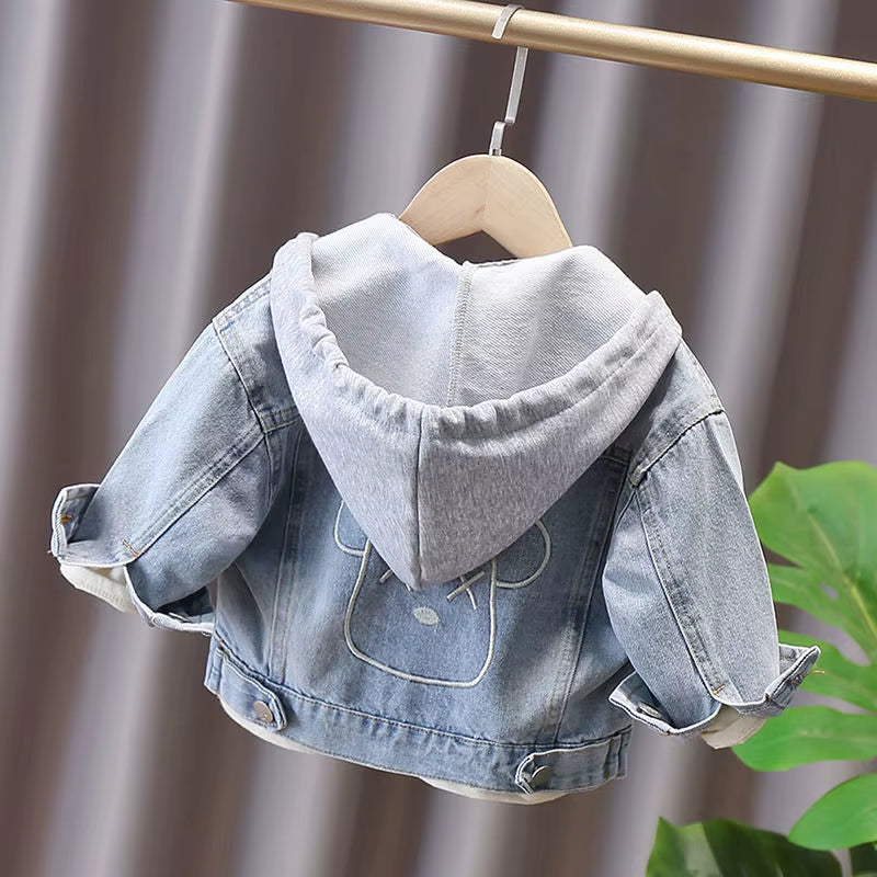 Children'S Denim Jackets Trench Coat Embroidery Jackets Boy Baby Denim Coat Casual Outerwear Spring Autumn Clothing