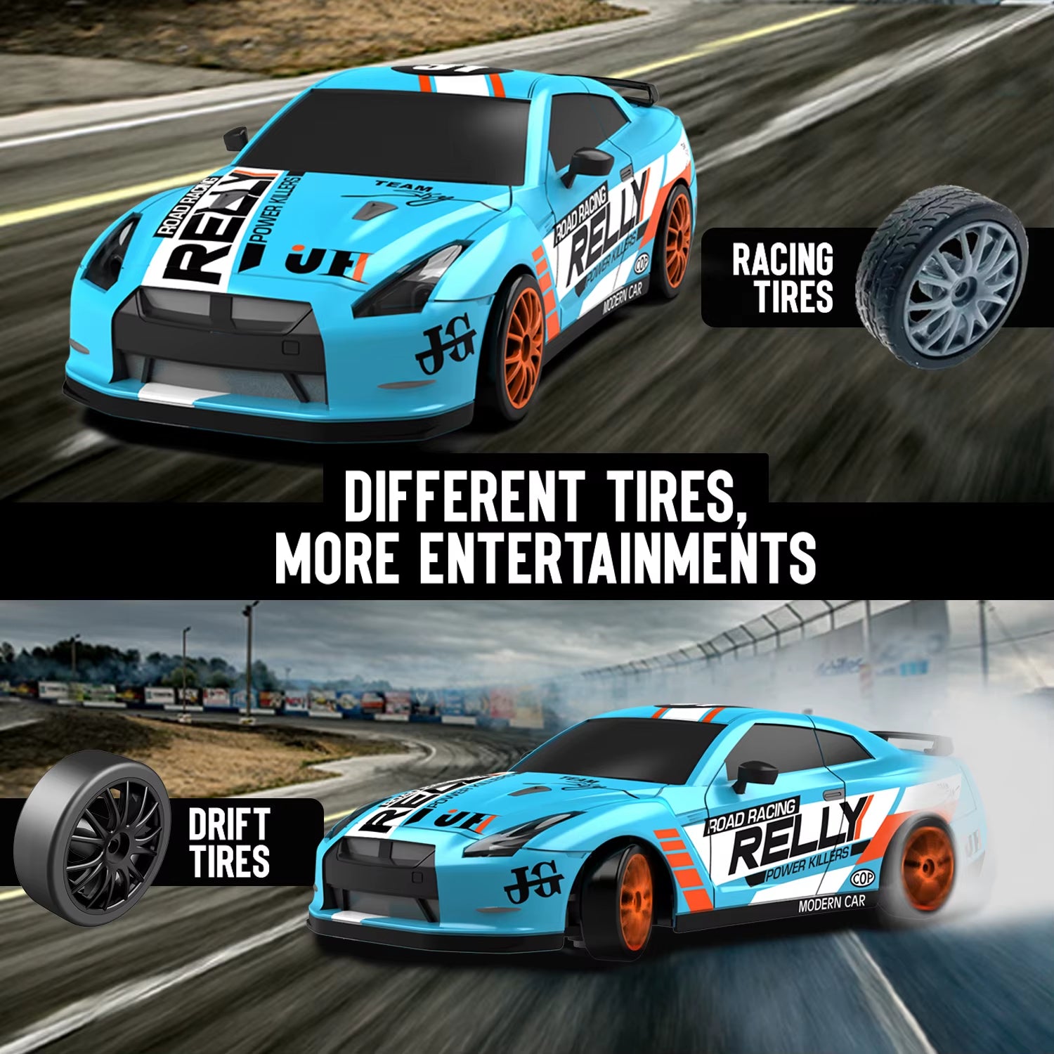 Kids 2.4G Remote Control Car Toys Simulation RC Racing Vehicle Model Toy 1:24 Radio Control High Speed Drift Car Toys