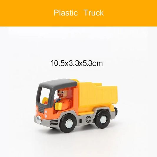 Wooden Track Accessories Magnetic Car Toy Wood Train Railway Scene Car Truck Fit BIRO Track Children'S Educational Toys