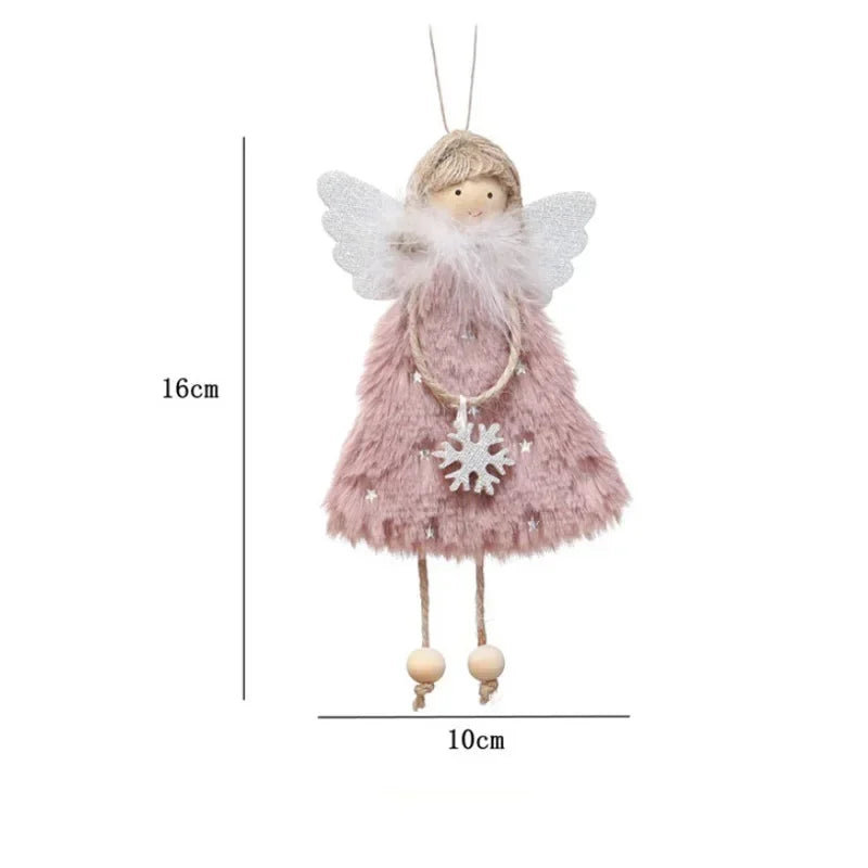 New Year Angel Doll Christmas Tree Hanging Ornaments Decor Christmas Elk Pendants Decoration for Home Navidad 2021 Car Ornament
