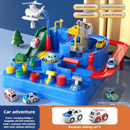 Rail Car Toys for Kids Inertia Cars Track Adventure Game Brain Mechanical Train Interactive Puzzle Toy Children Christmas Gifts