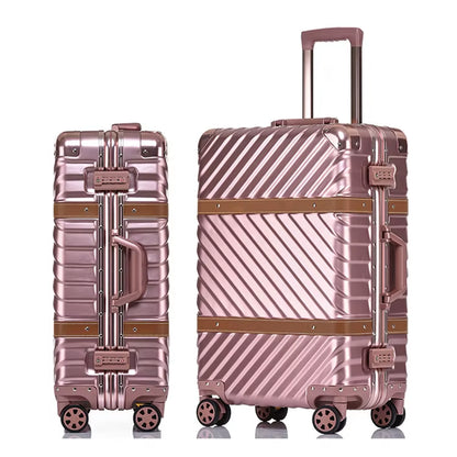 2020 Popular Waterproof 20/24/28 Inch 100% PC Hard Shell Aluminum Frame TSA Vintage Suitcase Luggage