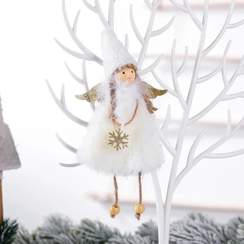 New Year Angel Doll Christmas Tree Hanging Ornaments Decor Christmas Elk Pendants Decoration for Home Navidad 2021 Car Ornament