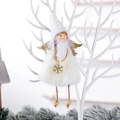New Year Angel Doll Christmas Tree Hanging Ornaments Decor Christmas Elk Pendants Decoration for Home Navidad 2021 Car Ornament