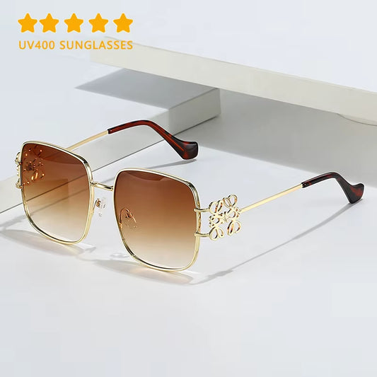 Summer New Arrival Ladies Italy Luxury Brand Designer Shades Ce Uv400 Retro Vintage Square Gold Metal Frame Sunglasses for Women