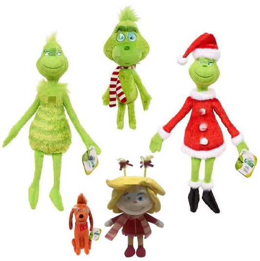 Hot Selling Christmas Green-Haired Grinch Plush Toy Kids' Cartoon Doll with PP Cotton Filling for Stress Relief