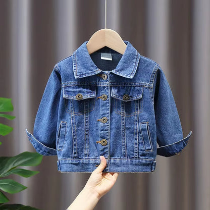Children'S Denim Jackets Trench Coat Embroidery Jackets Boy Baby Denim Coat Casual Outerwear Spring Autumn Clothing