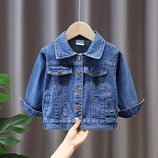 Children'S Denim Jackets Trench Coat Embroidery Jackets Boy Baby Denim Coat Casual Outerwear Spring Autumn Clothing