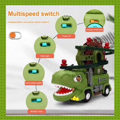 Dinosaur Climbing Slide Music Toy Puzzle Fun Electric Slide Toy Car Fun Slide Roller Coaster Birthday Christmas Gifts for Kids