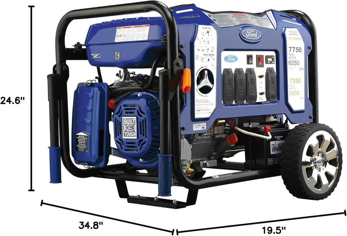 Ford 7750W Dual Fuel Inverter Generator with Electric Start – 120V/240V Portable Power Generator-4