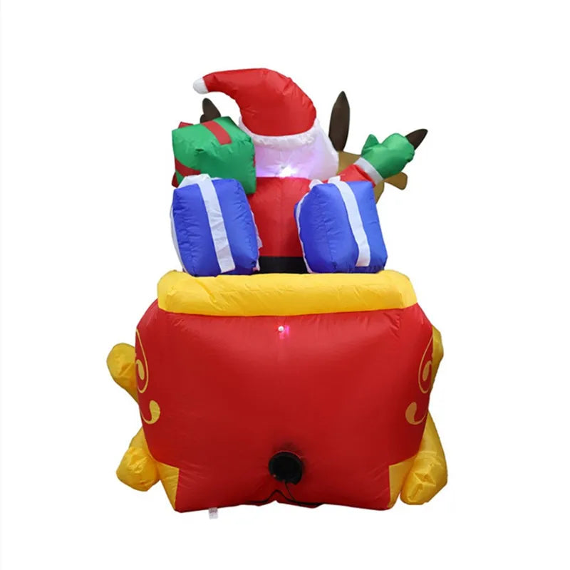 Christmas Santa Reindeer Sleigh Inflatable Led Yard Decor-4