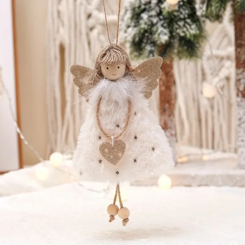 New Year Angel Doll Christmas Tree Hanging Ornaments Decor Christmas Elk Pendants Decoration for Home Navidad 2021 Car Ornament