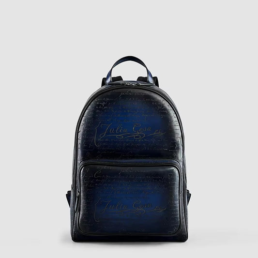 Luxury Italian Leather Backpack -  Bag with Large Capacity for Laptops
