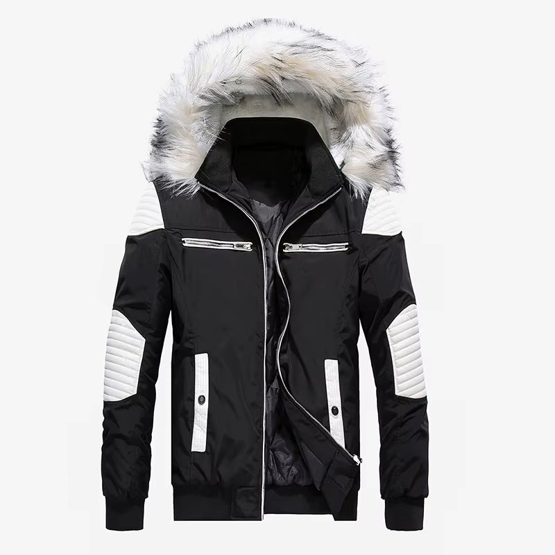 2025 Men Winter Jacket Streetwear Camouflage Thicken Warm Men'S Hooded Casual Hip Hop Ribbons Male Parkas Outerwear ABZ521