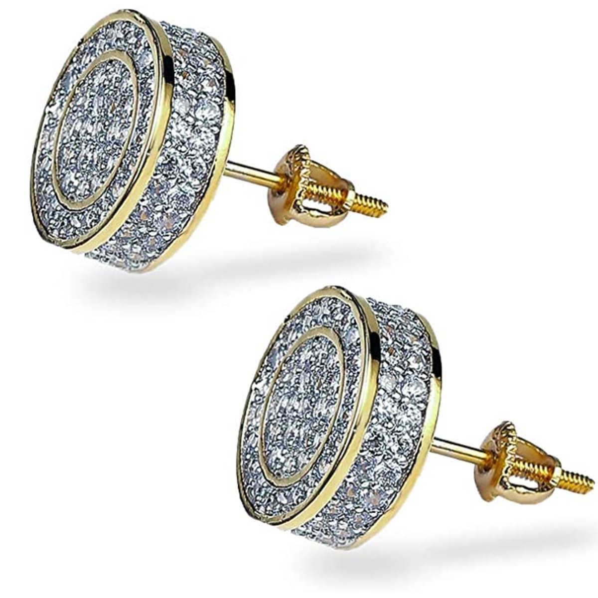 925 Sterling Silver  CZ Hypoallergenic Round Earrings
