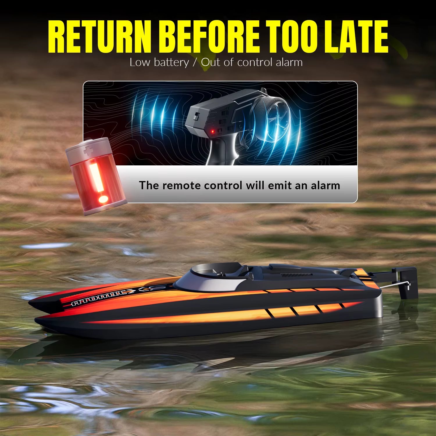 VOLANTEXRC Remote Control Boat with Self-Right & Reverse Function (795-5 Red)
