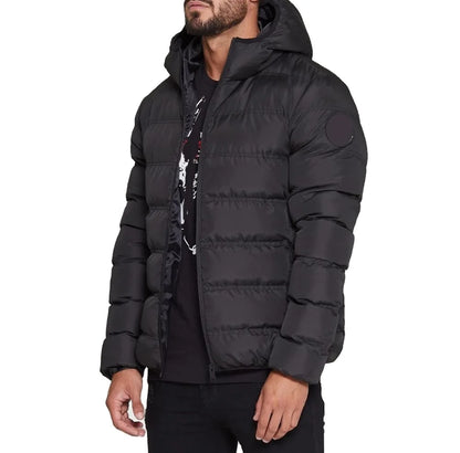 Wholesale Custom OEM Service Hooded Puffer Jacket Customized Logo Winter Jacket for Men with Pocket Men Bubble Puffer Jacket