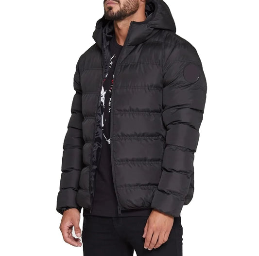 Wholesale Custom OEM Service Hooded Puffer Jacket Customized Logo Winter Jacket for Men with Pocket Men Bubble Puffer Jacket