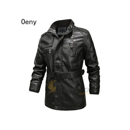 2021 Men'S Leather Jacket Winter Windbreaker Fashion Slim Fit Motorcycle PU Targeted Audience Male