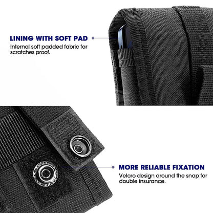 Molle Pouch Waist Holster Cell Phone Bag for Phones and Other Usage Belt Clip Locking D-Ring in Unique Style