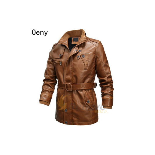 2021 Men'S Leather Jacket Winter Windbreaker Fashion Slim Fit Motorcycle PU Targeted Audience Male