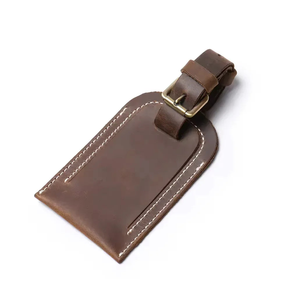 Full Grain Leather Luggage Tag