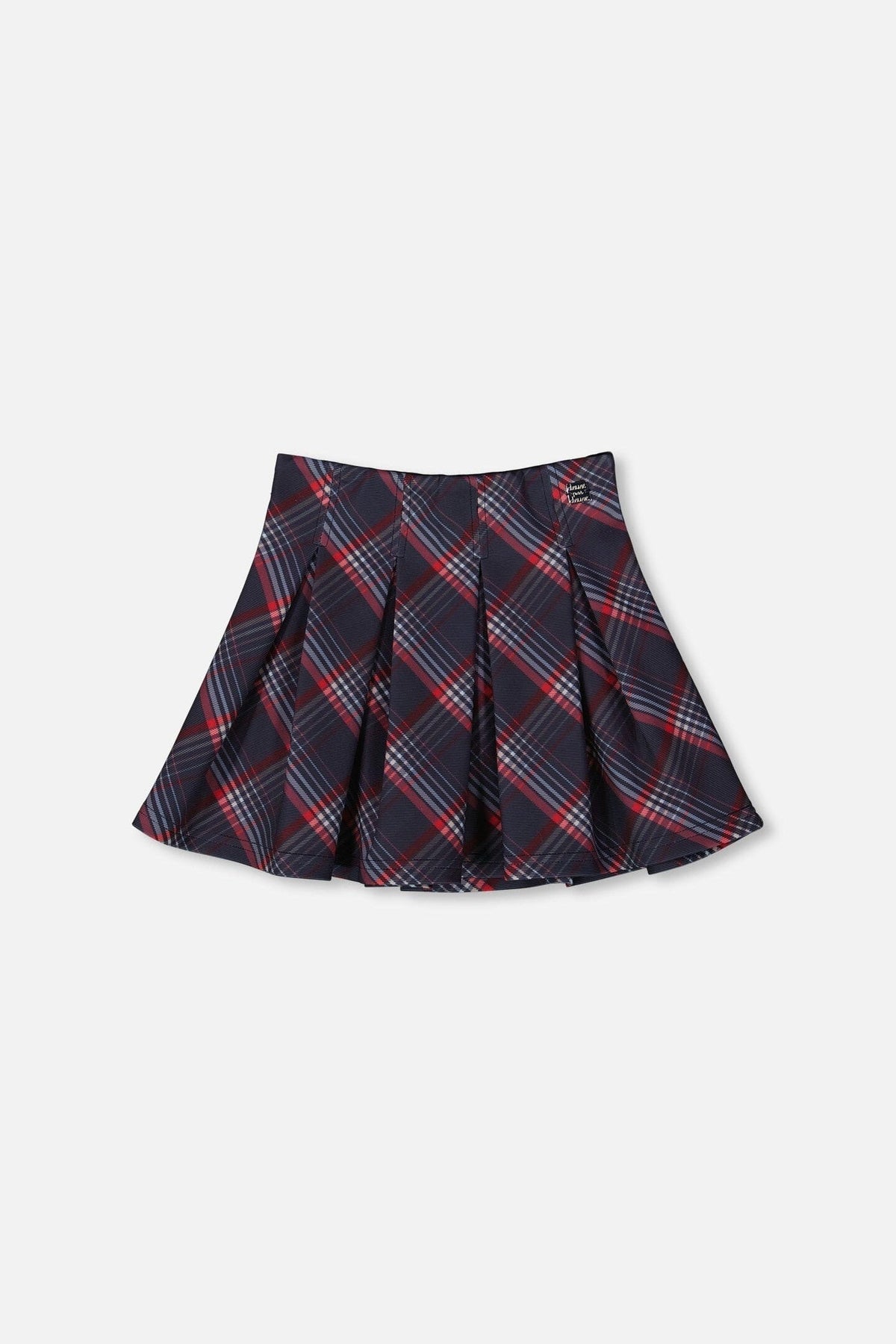 Pleated Milano Skirt Red And Navy Plaid-0