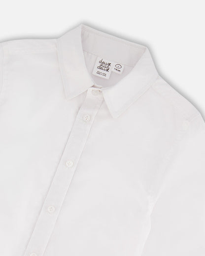 Button Down Long Sleeve Shirt White-3